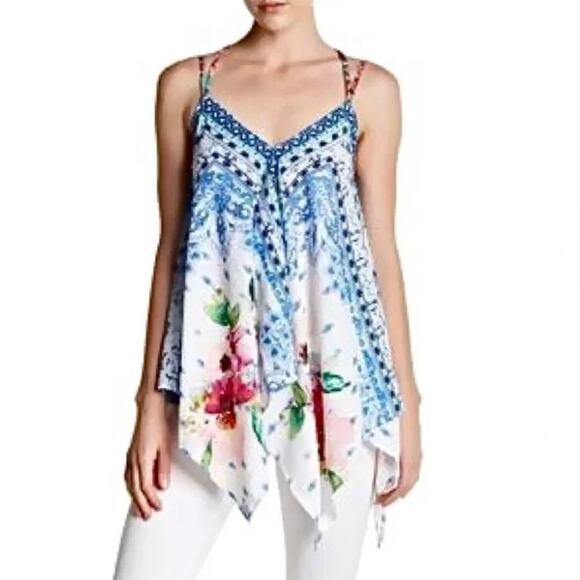 NWT Aratta Cyrena Secret Garden Floral Handkerchief Sleeveless Tank Top - M - Picture 1 of 6